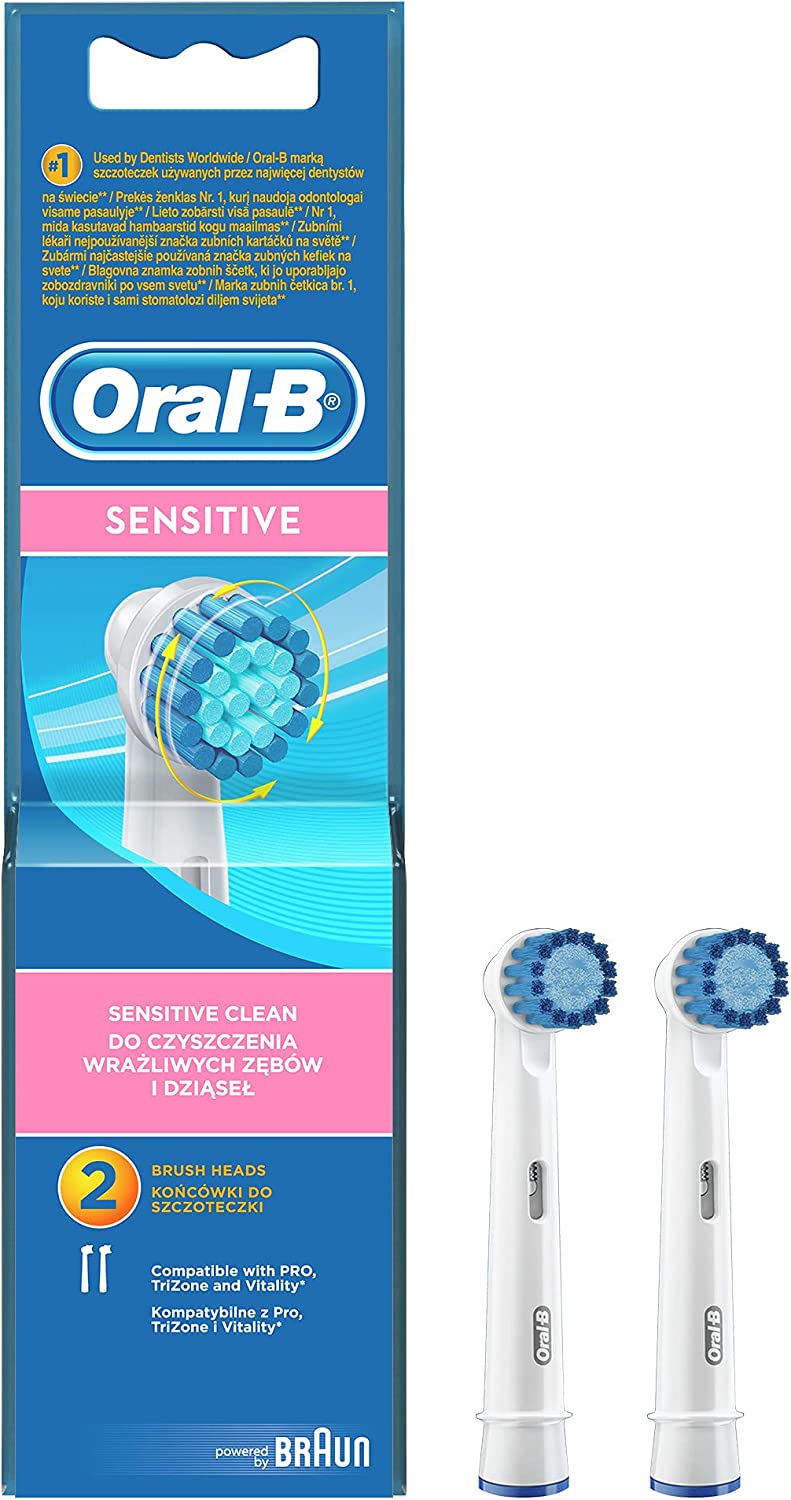 Oral B Sensitive Clean 2 Pack Electric Toothbrush Head